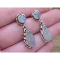  Echt zilveren Maansteen oorbel stekers hangende druppel